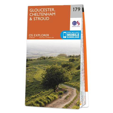 OS Map - 179 Gloucester, Cheltenham and Stroud